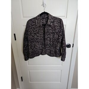 ELCC Vintage 90s Jacquard Floral Tapestry Jacket Size PS